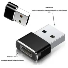 Adaptador Mini Plug Ubs Tipo C Fêmea Para Ubs Macho