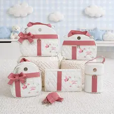 Kit de bolsas personalizadas brasão de borboleta. Conjunto bolsas meninas, Dilô Kids
