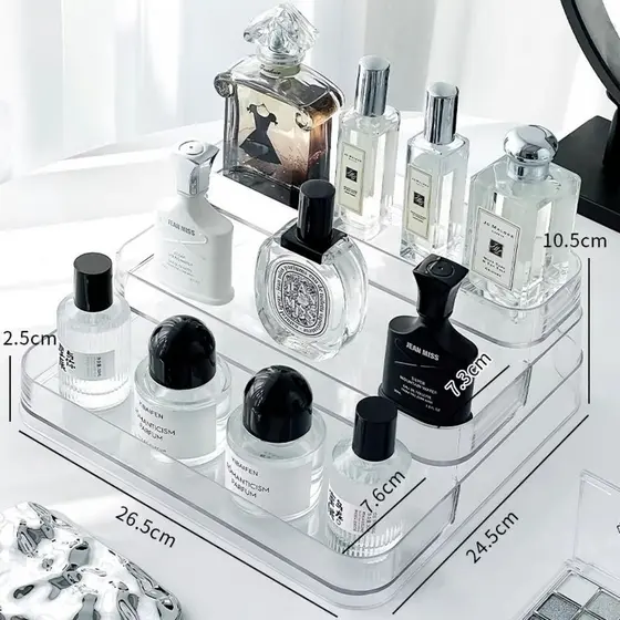 Organizador Expositor de Perfumes e Cosméticos 3 Andares Transparente