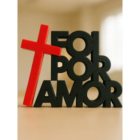 Frases Decorativas | Foi Por Amor | Sala - Quarto - Escritorio | Impressão 3D | Alta Qualidade