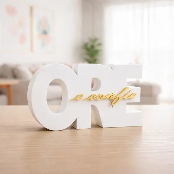 Ore e Confie | Frases Decorativas | Tamanho 17x10 | Decoração Sala Quarto Escritório