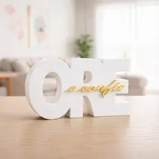 Ore e Confie | Frases Decorativas | Tamanho 17x10 | Decoração Sala Quarto Escritório