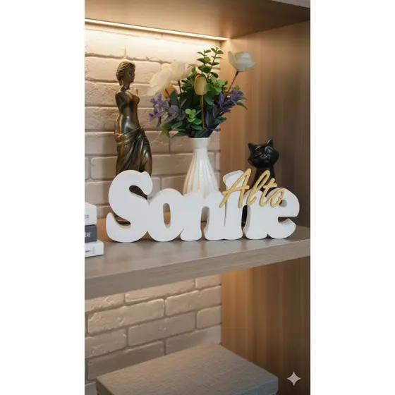Frases Decorativas | Sonhe Alto | Decore de Sala, Quarto, Escritório | impressão 3D | Alta Qualidade