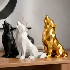 Enfeite Estátua Decorativo Lobo 16 OU 20CM | Decoração | Escultura | Casa | Sala | Escritório