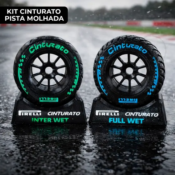 Pneus De Formula 1 Pirelli Pista Molhada Coleção Cinturato Impressão 3D Decoração