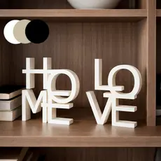 Kit Letreiro Decoração HOME & LOVE Enfeite para Casa Prateleira Plástico