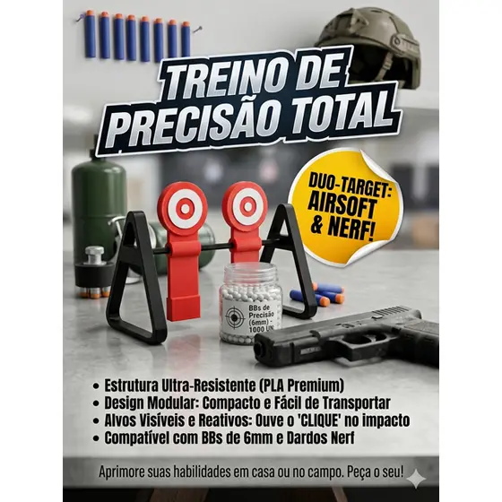 Alvo Duo-Target para Airsoft e Nerf: Seu Próximo Nível de Treino de Precisão