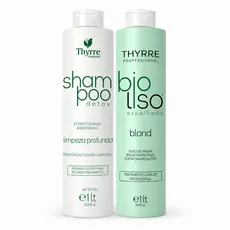 Kit BioLiso Blond 1L Escova Progressiva Selagem 0% Formol Semi-Definitiva Selagem Térmica Thyrre