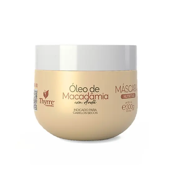 Máscara Óleo de Macadâmia c/ Avelã 300g Hidro - Nutrição Profunda - Thyrre Cosmetics
