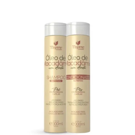 Shampoo e Condicionador Óleo de Macadâmia com Avelã Nutrição Thyrre Cosmetics