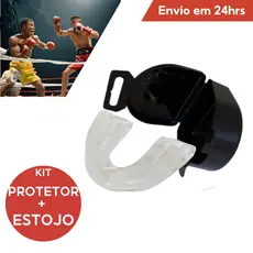 Protetor Bucal Simples + Estojo embalagem p/ Esportes Lutas MMA Boxe Jiu Muay Thai Anti Bruxismo