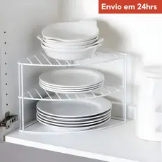 Organizador Prateleiras Aço Divisoria de Armário Cozinha