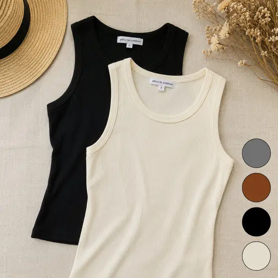 Kit com 2 Blusa Regata Feminina Básica Versátil Canelada