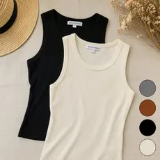 Kit com 2 Blusa Regata Feminina Básica Versátil Canelada
