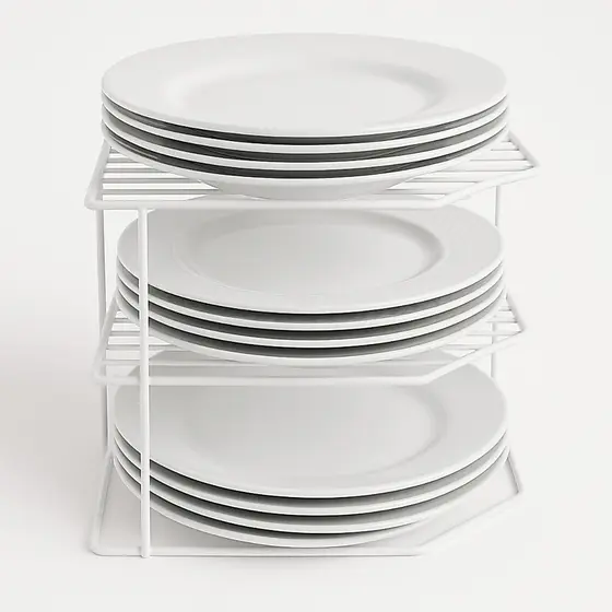 Rack Suporte Organizador Objeto Porta Pratos Armário 3 Andares Aramado Cozinha