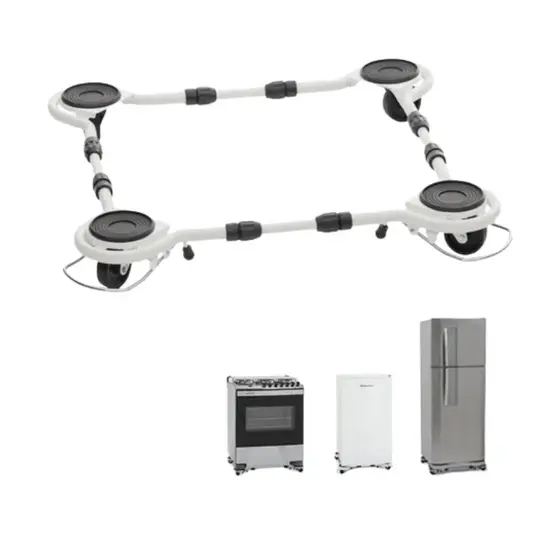 Suporte Com Rodas Para Geladeira E Fogão Rodabem 302 Branco