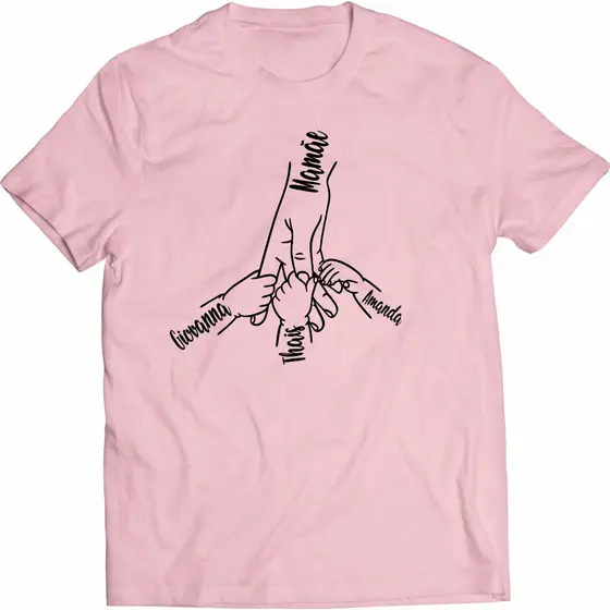 Camiseta Personalizada Dia das Mães Nome dos filhos (até 3) 100% Algodão Tamanho P ao G3