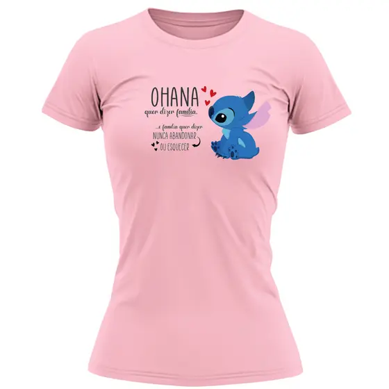 Babylook 100% Algodão Premium Macia Stitch Personalizada OHANA