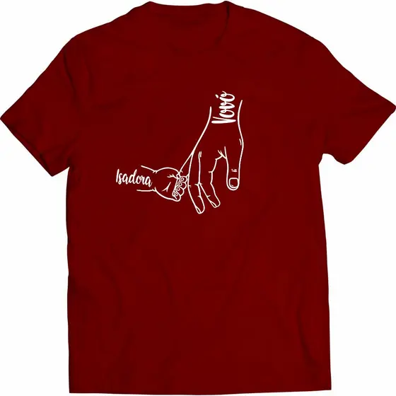 Camiseta Personalizada Dia das Mães Vovó e Um Neto (a) Nome 100% Algodão Tamanho P ao G3