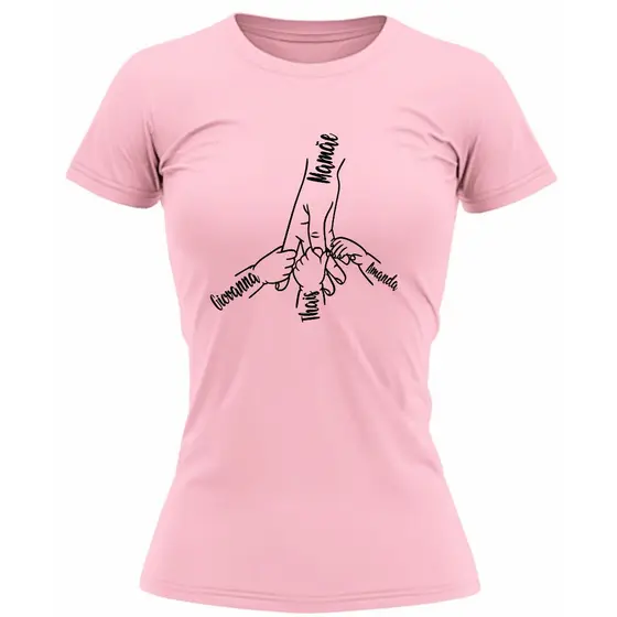 Baby Look Personalizada Dia das Mães - Mãe e Filhos Nome 100% Algodão Tamanho PP ao G1