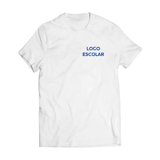 Camiseta Uniforme Escolar Com Sua Arte Logo Tamanho do 02 ao G3
