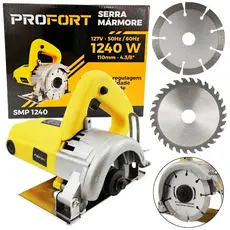 Kit Serra Mármore Tipo Makita SMP1240 para Construção Cívil, Marcenaria - Profort