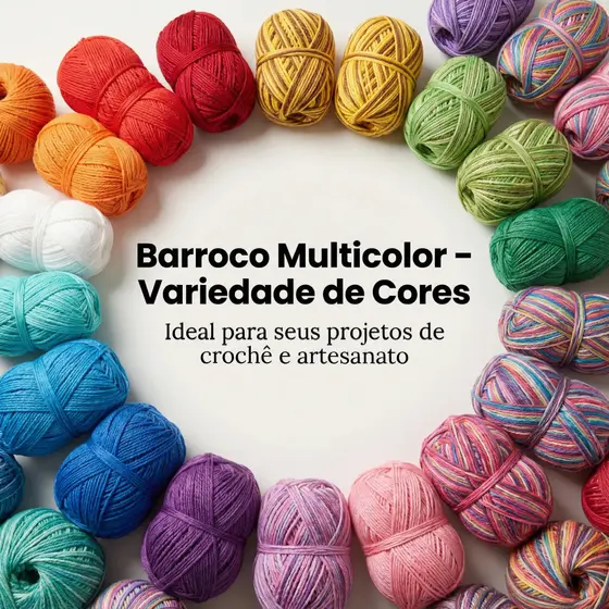 Barbante Barroco Círculo Multicolor 200g  - 226 Metros