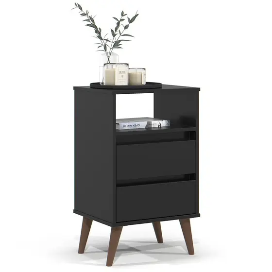 Mesa de Cabeceira Roma Quarto com 2 Gavetas