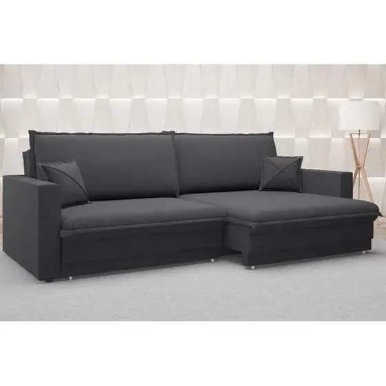 Sofá Tango 2,20m sem caixa, Retrátil e Reclinável Linho Soft Grafite - NETSOFAS