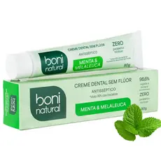 Creme Dental Natural Menta e Melaleuca Sem Flúor 90g Boni Natural