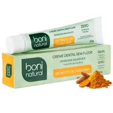 Creme Dental Natural Hortelã e Cúrcuma Sem Flúor 90g - Boni Natural