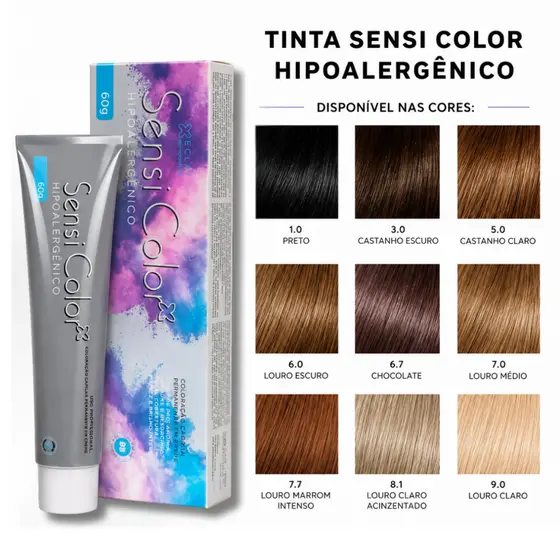 Tinta Coloração Para Cabelo Hipoalergênica SensiColor Eclat - Alergoshop