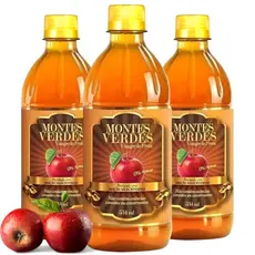 Kit 3 Vinagre de Maçã Natural Montes Verdes 530ml Acidez 5%