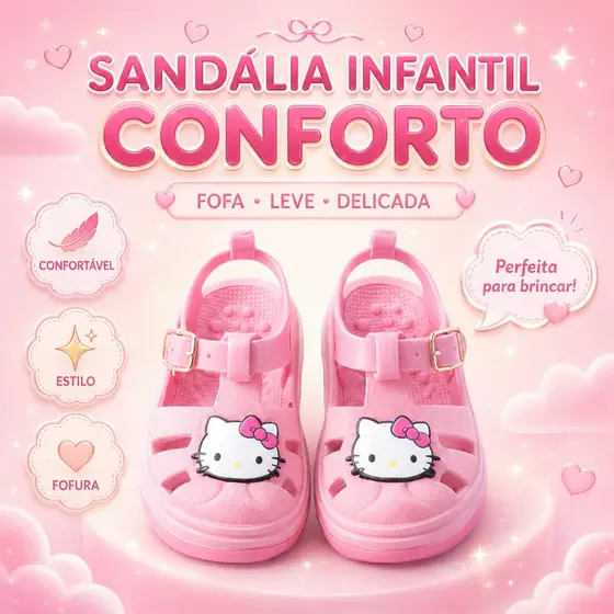 Sandália Baby Menina Com Ajuste Confortavel Para Bebes Que Estao Aprendendo A Andar No Verão
