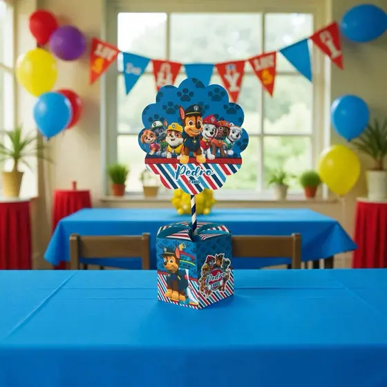 CENTRO  DE MESA PATRULHA CANINA NOVO personalizado