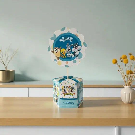 CENTRO DE  MESA LOONEY TUNES MENINO