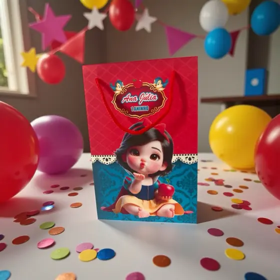 sacola pequena Branca de neve baby festa infantil