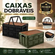 Caixa De Armazenagem Dobrável Ao Ar Livre De Grande Capacidade Campismo De Viagem Mesa 55L