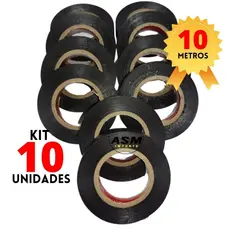 Fita isolante 10 m preta excelente cola Resistente a raios fio elétrico fitas isolante para tomadas