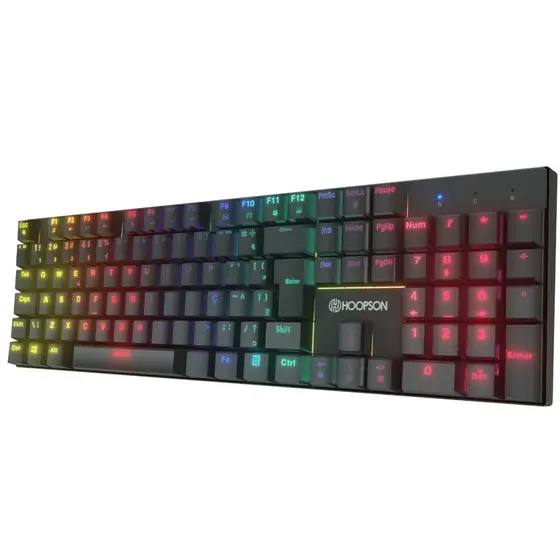 Teclado Gamer Mecanico Profissional LED Rainbow Teclado Gamer  Iluminação LED RGB USB ABNT2 Hoopson MJ-91
