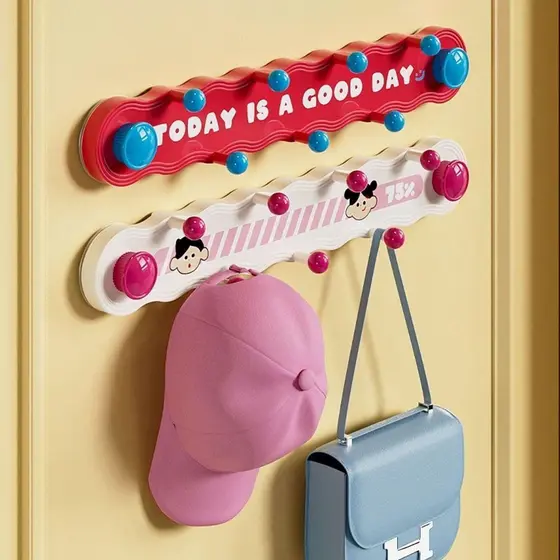Cabide Infantil de Parede com Ganchos Decorativos | Estilo Fofo | Para Bonés, Bolsas e Acessórios