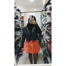 saia colegial pregueada/ LARANJA