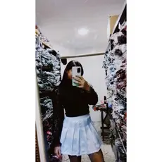 saia colegial pregueada branca