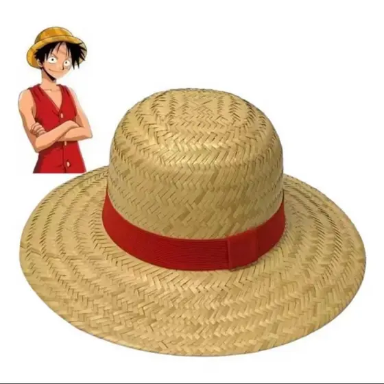 chapéu luffy one piece sosplay palha natural