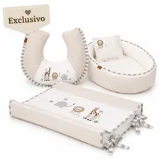 Kit Ninho Redutor + Almofada Amamentação e Trocador Bordados Menina Menino 100% Algodão Batistela