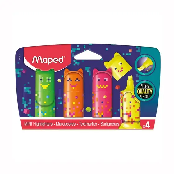 Pincel marca texto Pixel Party estojo 4 cores 743602 Maped