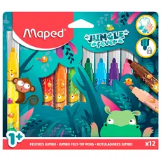 Caneta hidrográfica Jumbo Jungle Fever com 12 cores 846900 Maped