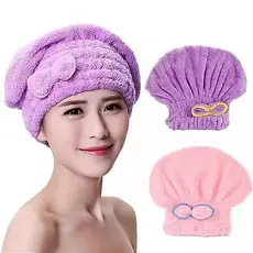 Touca de Banho de Microfibra para Mulheres  Absorve Seca Cabelo Toalha Chuveiro
