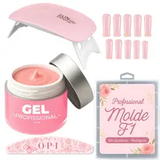 Kit UnhaGel Construtor Unhas Profissional - Molde F1 + Lixa100/180 + Cabine Sun Mini