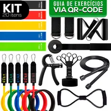 Kit Completo Treino em Casa - Elásticos Extensor Dedos Mini Band Corda HandGrip + Brinde